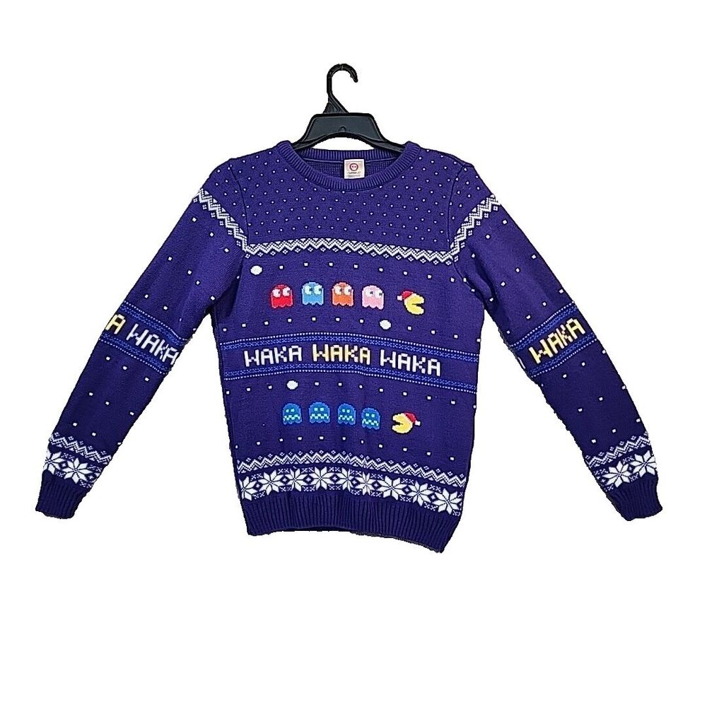 Numskull Pac Man Pac-Man Waka-Waka Namco Christmas Sweater Jumper Adult Size M